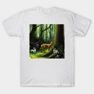The Mythical Forest Creatures Deer Rabbit T-Shirt